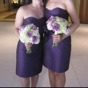 Purple strapless dress size 2